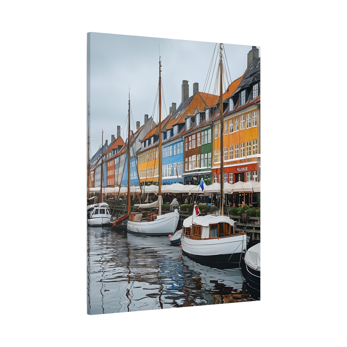 Coastal Canvas Print, Vibrant Harbor Art, Nautical Home Decor, Gift for Sailors, Maritime Wall Art