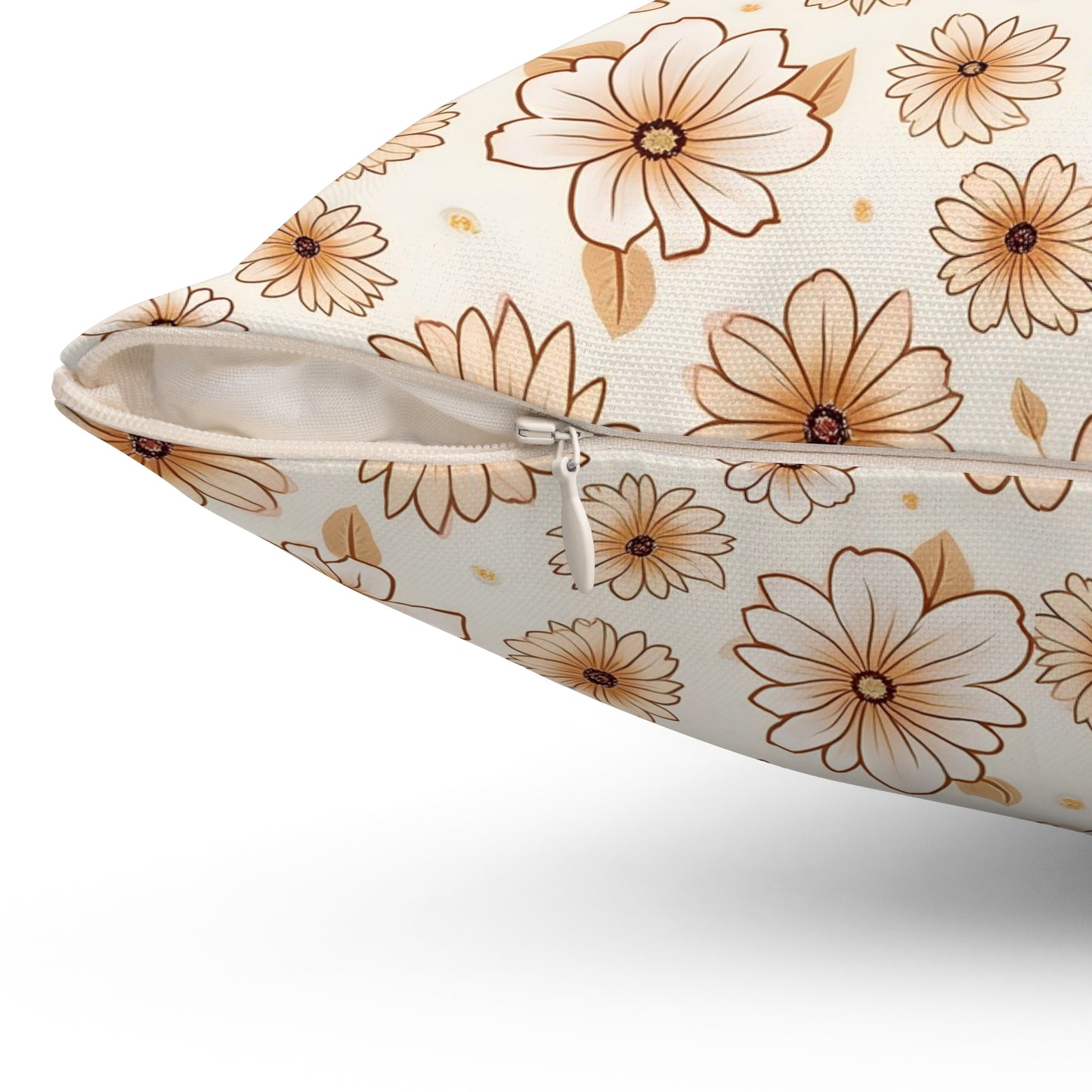 Bohemian Floral Throw Pillow, Cozy Home Decor, Flower Design Cushion, Gift for Her, Boho Chic Decoration, Spring and Summer Accent