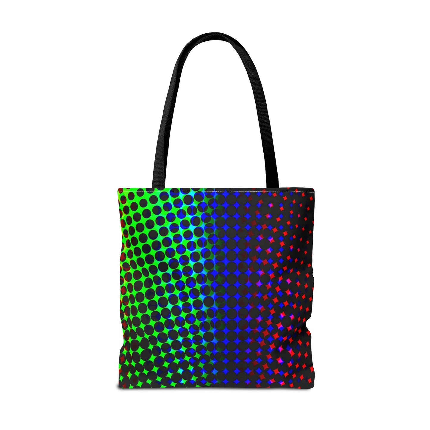 Vibrant Dot Print Tote Bag - Colorful Reusable Shopping Bag, Beach Tote