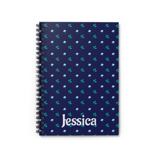 Personalized Floral Spiral Notebook, Cute Journal for Note-Taking, Gift for Students, Writing, School Supplies, Women's Gift