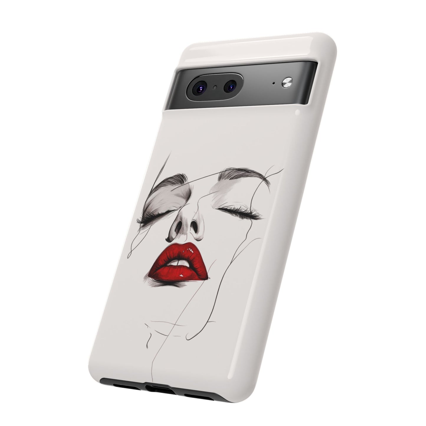 Stylish Phone Case with Artistic Lip Design, Femme Tech Accessory, Trendy Device Cover, Gift for Her, Unique Phone Accessories
