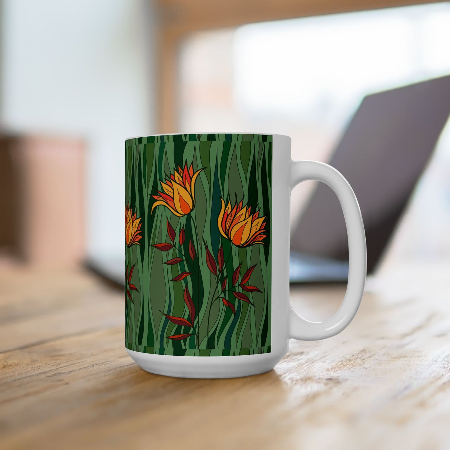 Vibrant Floral Ceramic Mug - Perfect Gift for Flower Lovers, Tea and Coffee Enthusiasts, Home Decor, Spring Celebrations, Unique Kitchenware