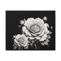 Monochrome Rose Canvas Print — Black & White Floral Wall Art