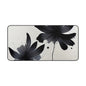 Black Ink Floral Desk Mat — Minimalist Monochrome Mousepad for Office & Home