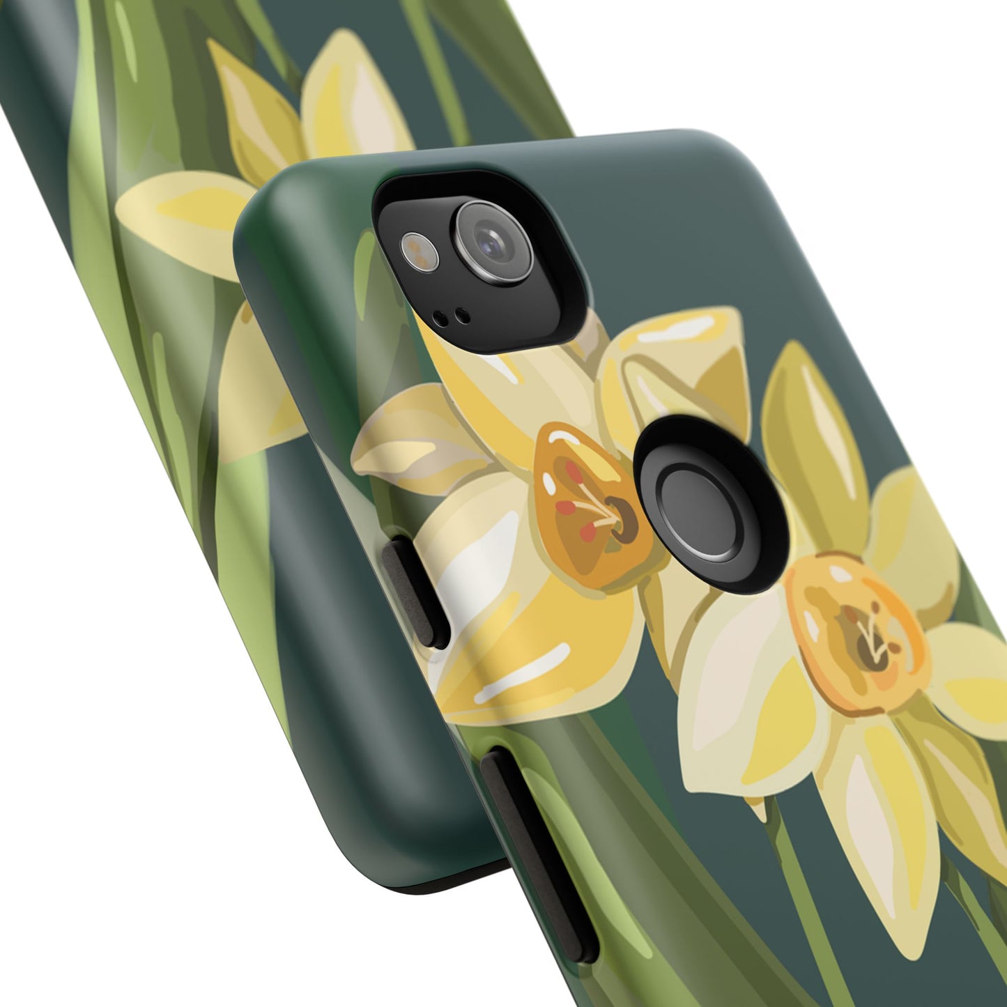 Floral Phone Case - Yellow Daffodil Design, Tough Phone Cover, Spring Decor, Floral Gift, Nature-Inspired Accessories