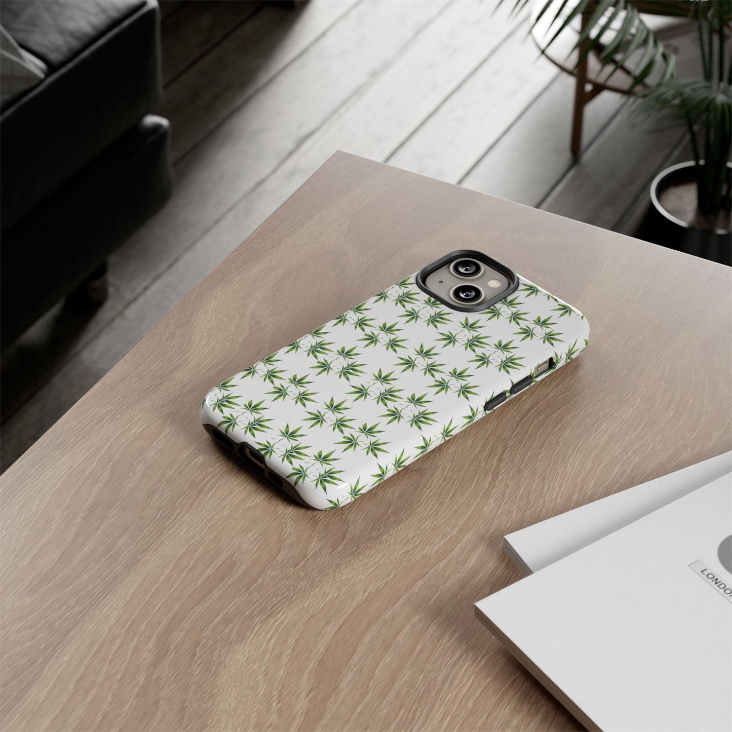 Stylish Phone Case with Cannabis Leaf Design, Durable Phone Cover, Gift for Stoner Friends, Unique Phone Accessory, Nature-Inspired Design