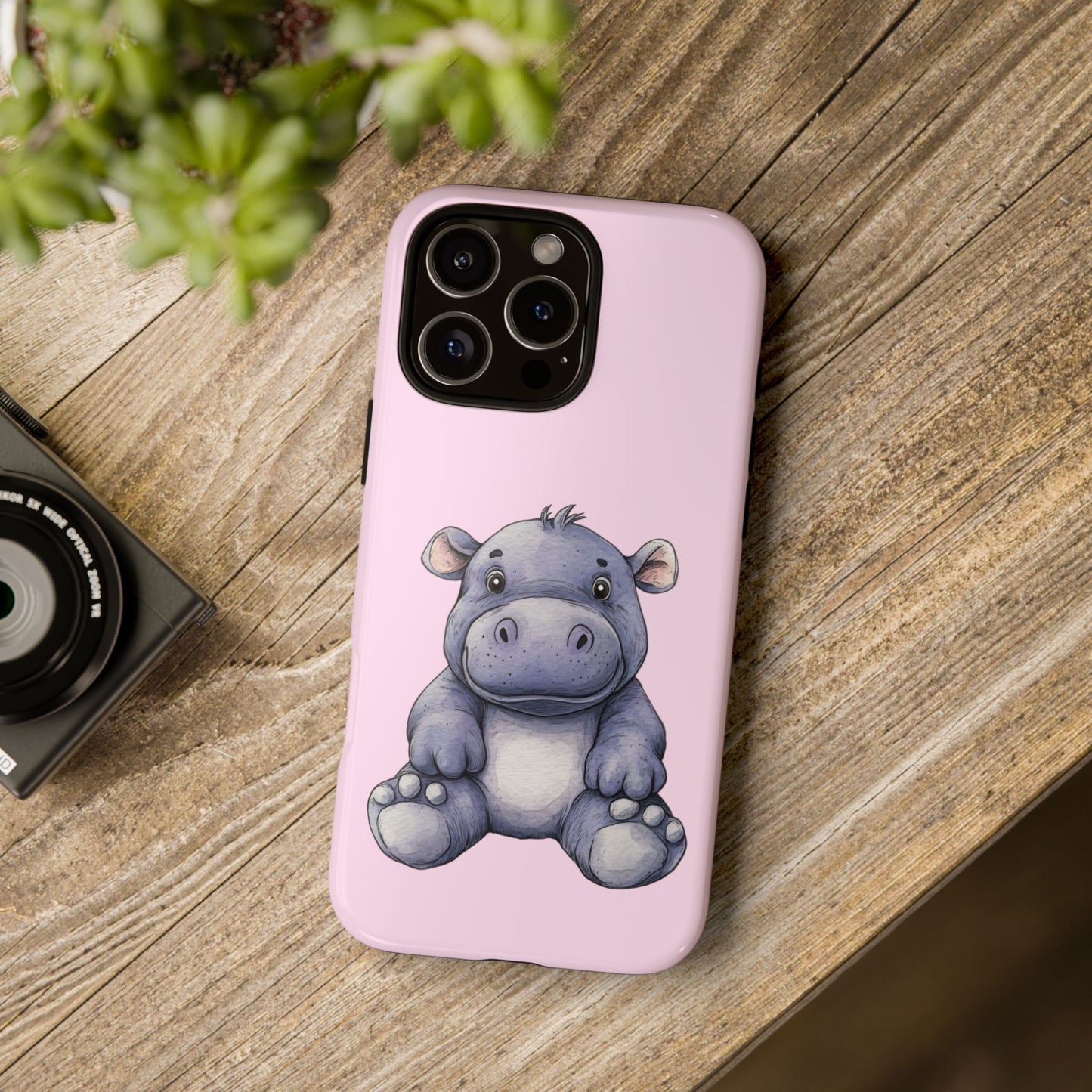 Cute Hippo Phone Case - Tough Cases, Animal Phone Cover, Kawaii Accessories, Gifts for Kids, Unique Tech Gear