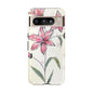Floral Phone Case with Elegant Pink Lilies, Cute Floral Accessories, Phone Protection, Gift for Her, Stylish Cell Phone Cover