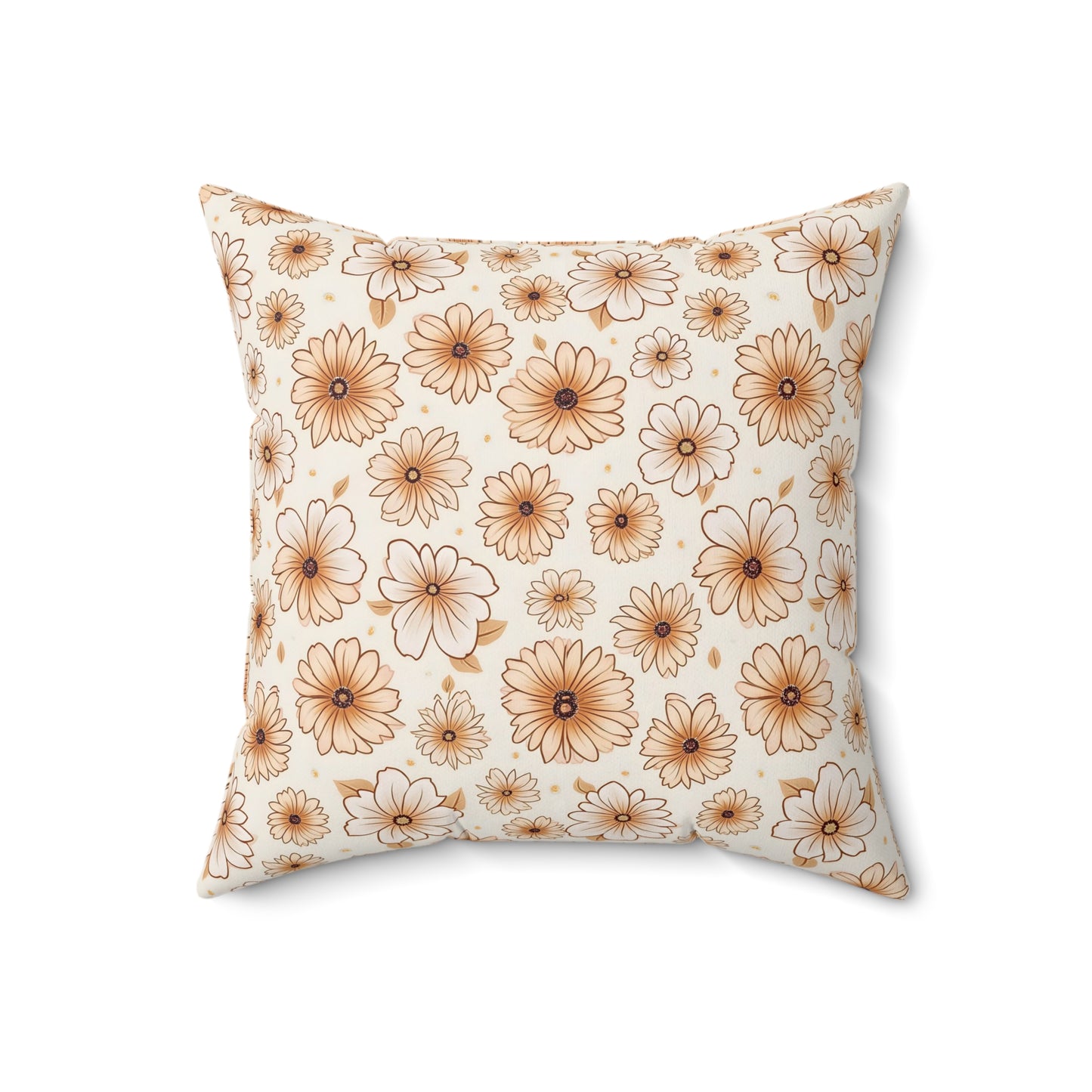 Bohemian Floral Throw Pillow, Cozy Home Decor, Flower Design Cushion, Gift for Her, Boho Chic Decoration, Spring and Summer Accent