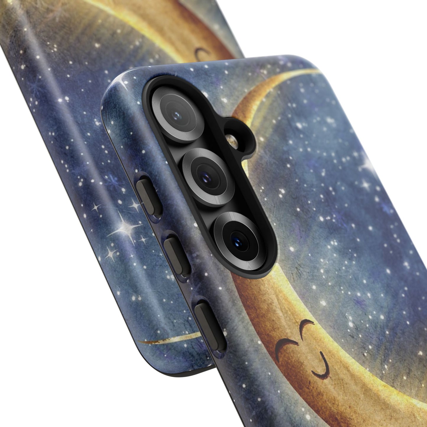 Moonlit Smile Phone Case — Starry Night Crescent Moon iPhone Cover