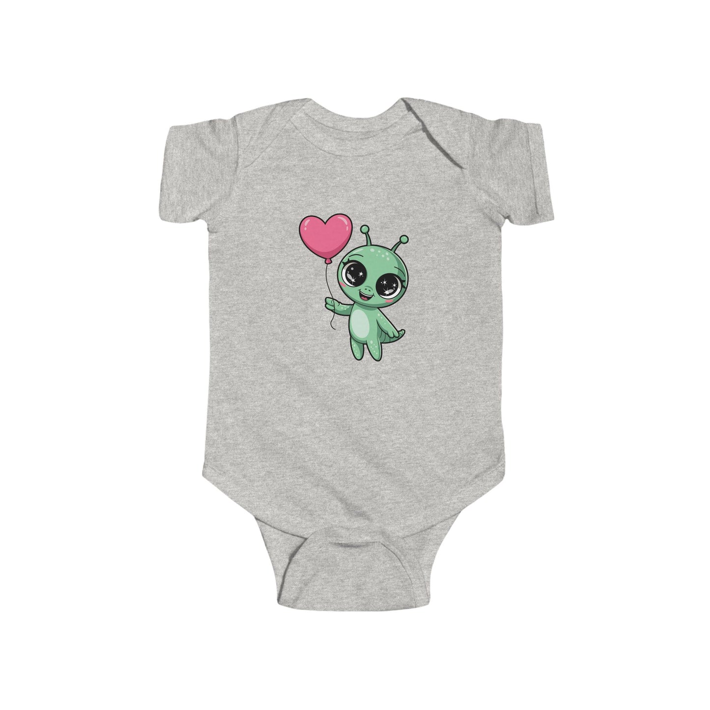 Cute Alien Baby Bodysuit with Heart, Infant One-Piece Costume, Unique Baby Shower Gift, Toddler Outfit, Fun Baby Clothes