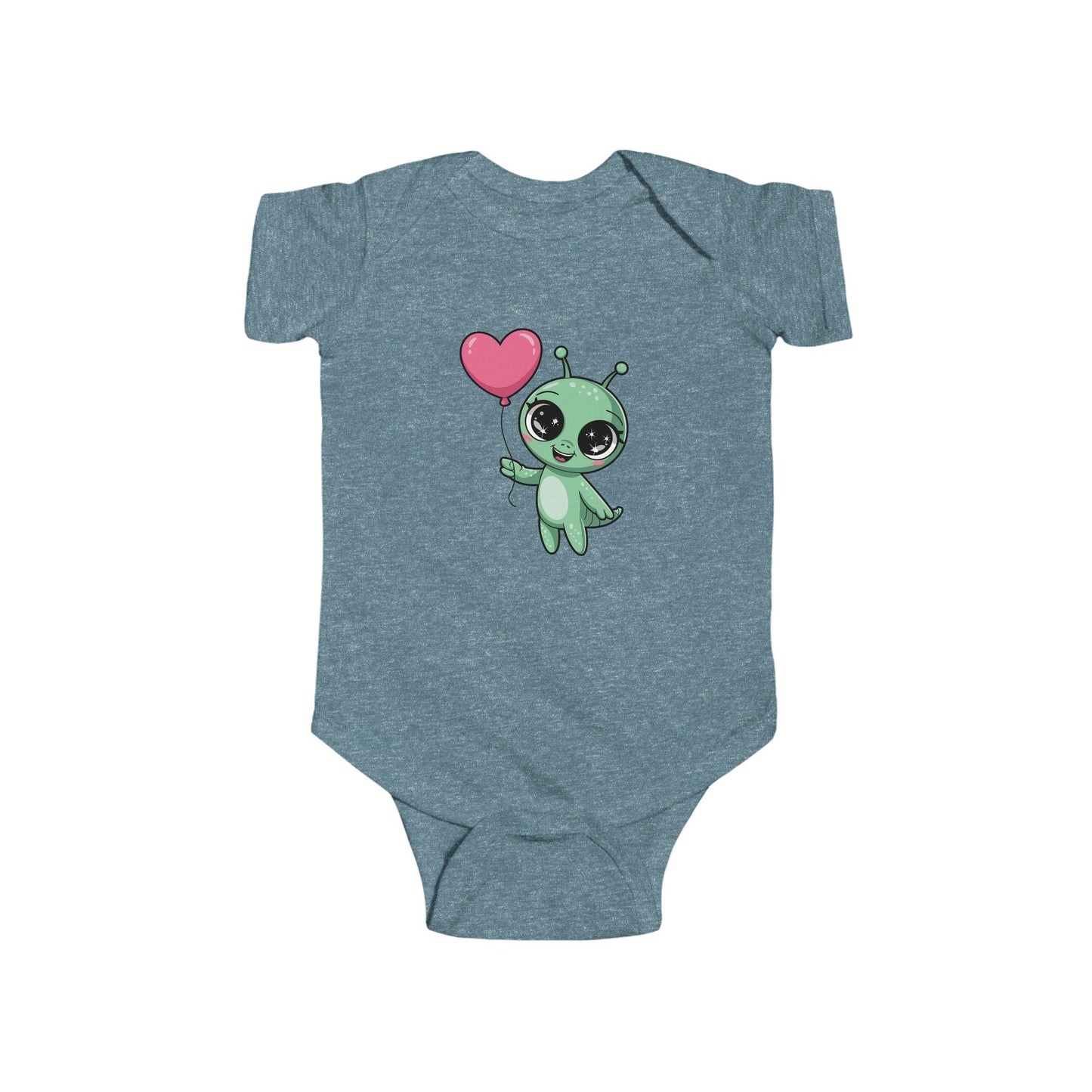 Cute Alien Baby Bodysuit with Heart, Infant One-Piece Costume, Unique Baby Shower Gift, Toddler Outfit, Fun Baby Clothes