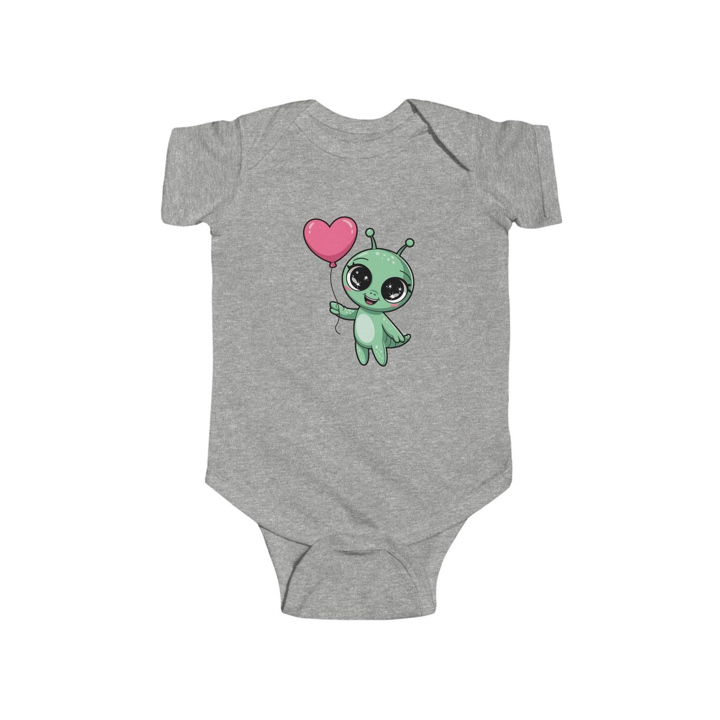 Cute Alien Baby Bodysuit with Heart, Infant One-Piece Costume, Unique Baby Shower Gift, Toddler Outfit, Fun Baby Clothes