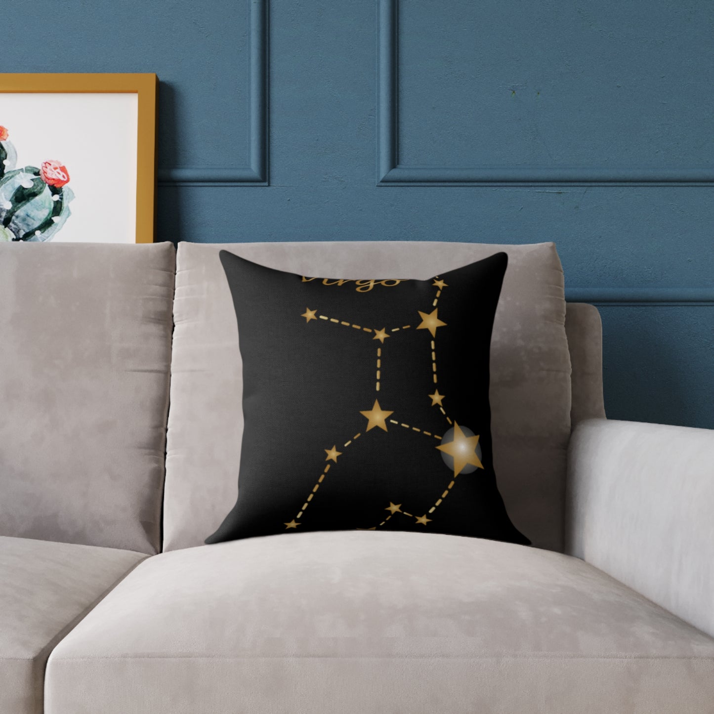Virgo Constellation Throw Pillow - Zodiac Home Decor, Astrology Gift, Star Sign Cushion, Unique Housewarming Item, Celestial Design