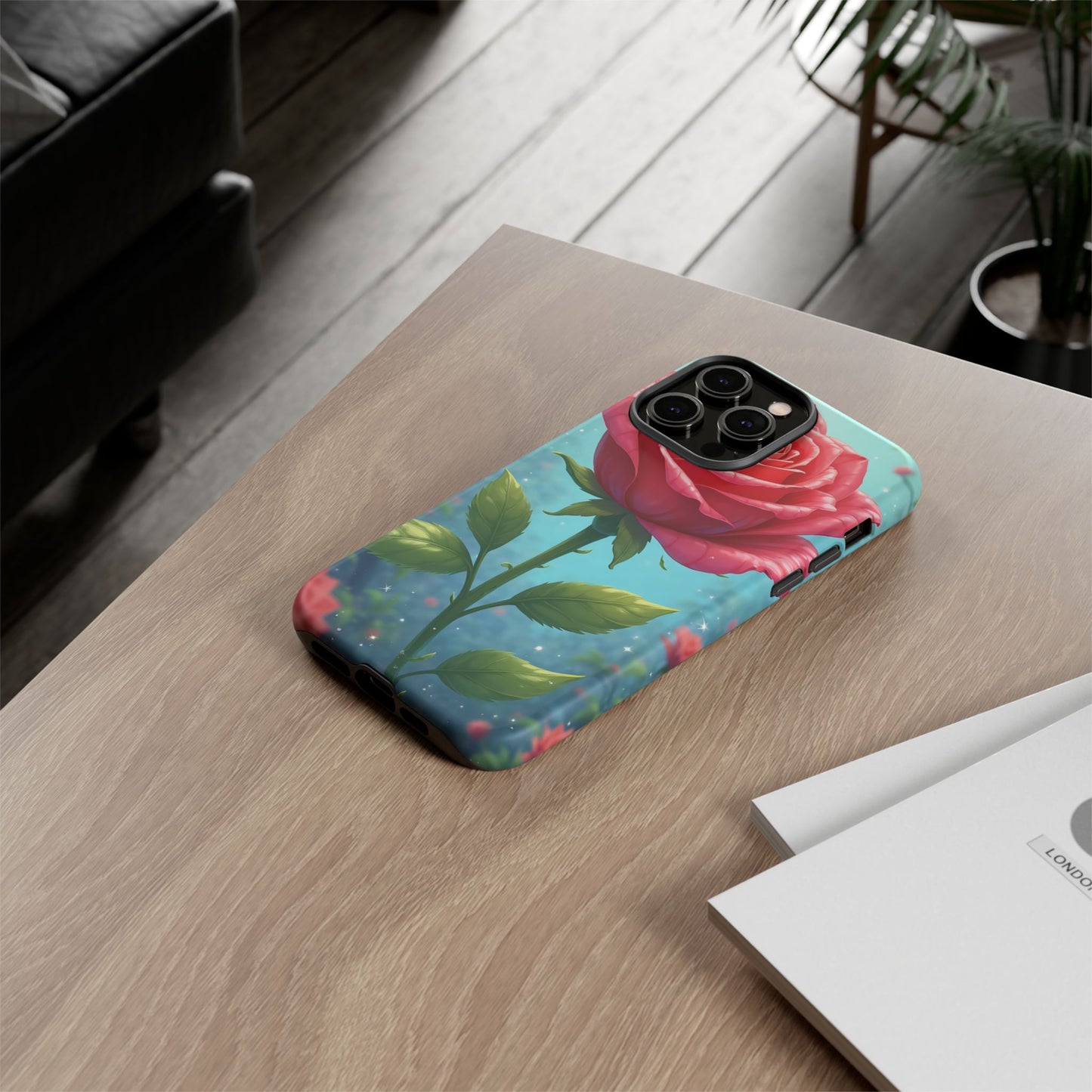 Floral Phone Case, Tough Cases with Elegant Rose Design, Stylish iPhone Cover, Rose Flower Gift for Nature Lovers, Unique Mobile Accessories