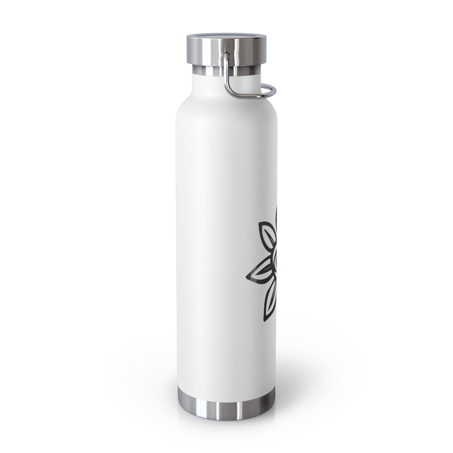 Flower Design Copper Insulated Water Bottle, Eco-Friendly Drink Flask, Vacation Travel Mug, Gift for Plant Lovers, Outdoor Hydration Bottle