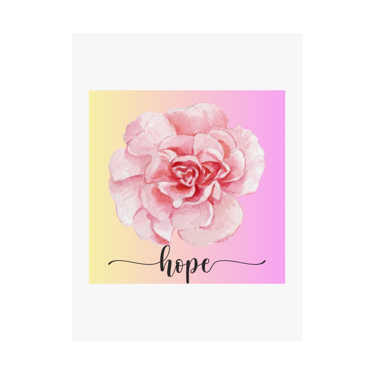 Hope Floral Matte Vertical Posters | Inspirational Wall Art, Flower Decor