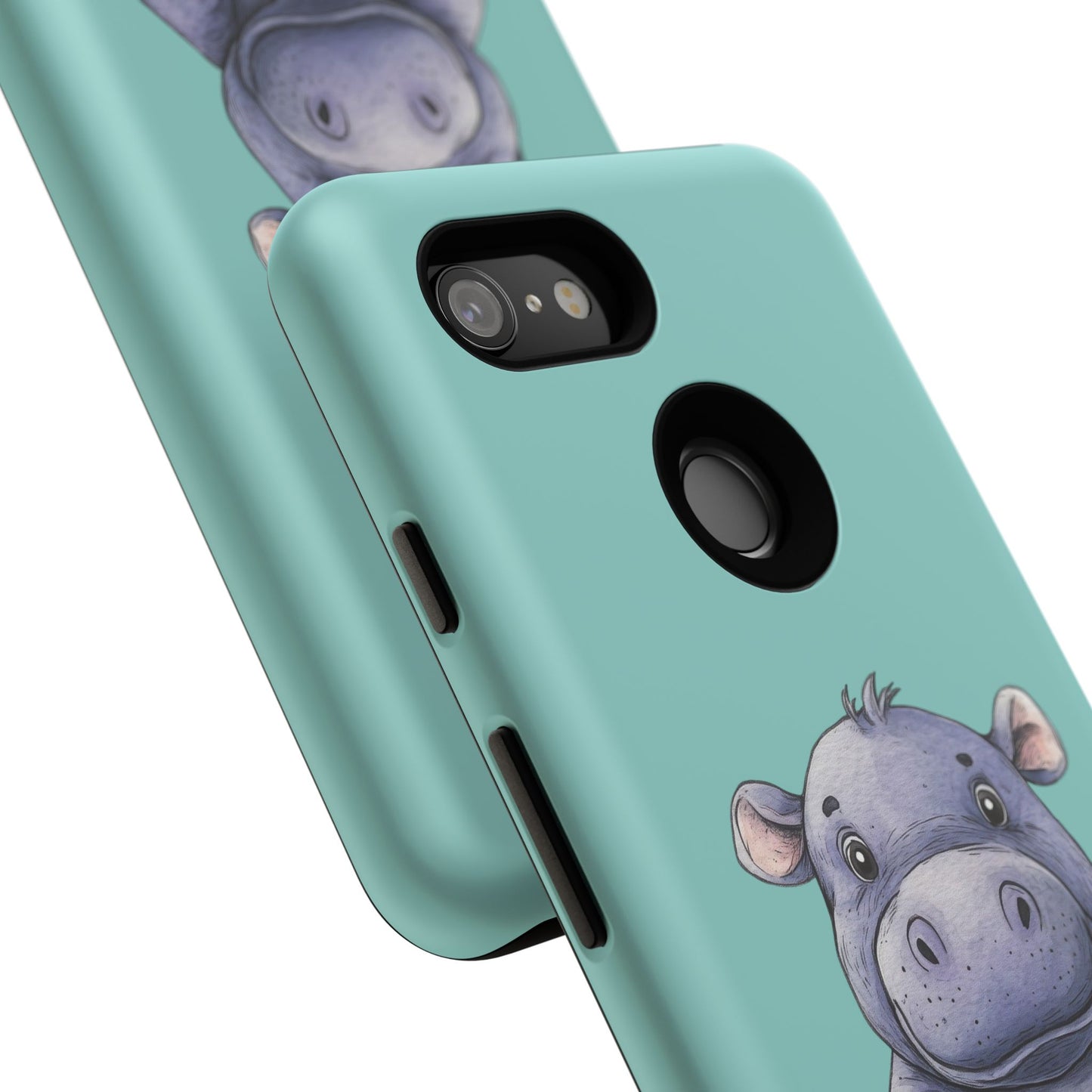 Cute Hippo Phone Case, Tough Phone Cover, Fun Animal Case, Gift for Kids, Cute Decor, Birthday Present