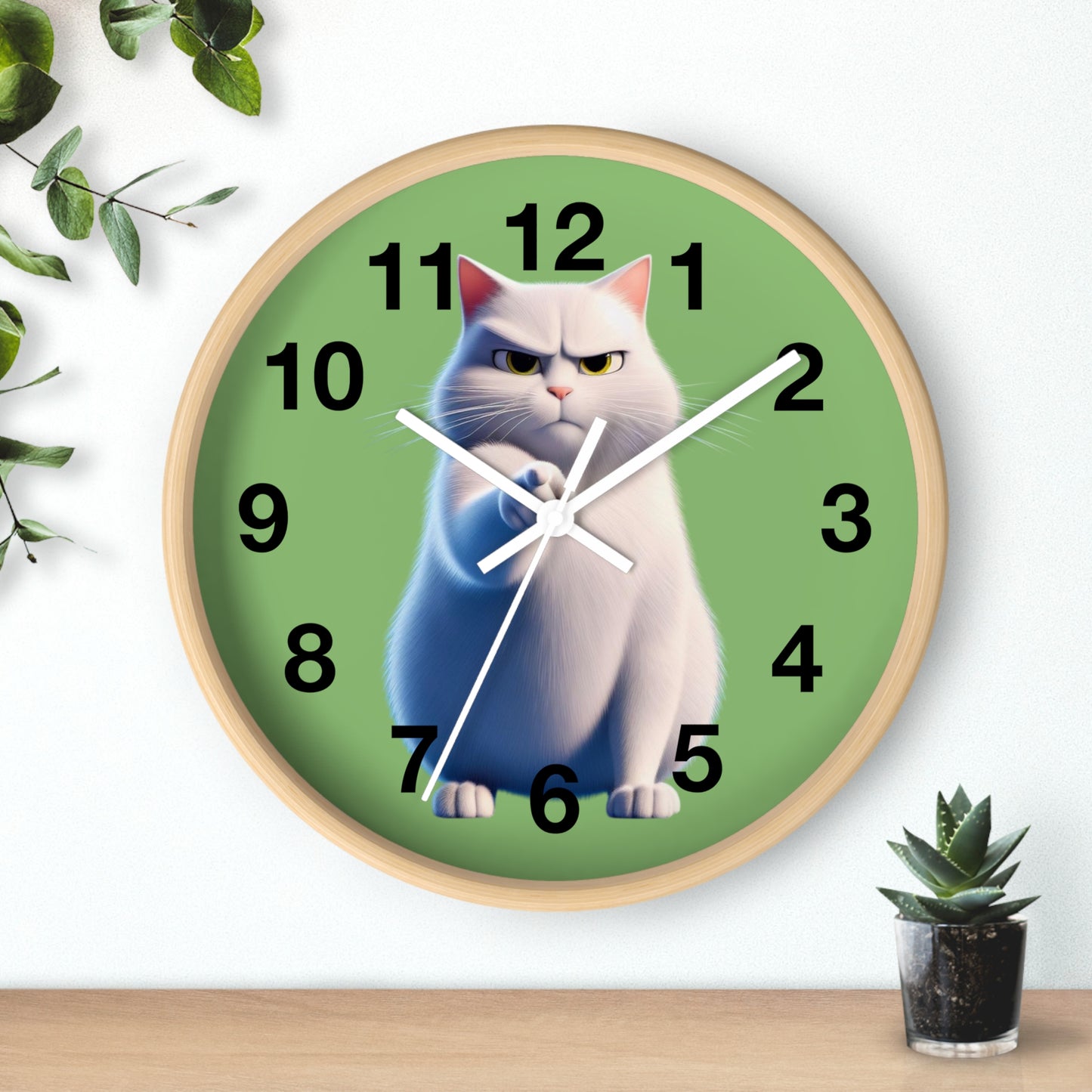 Whimsical Cat Wall Clock, Funny Animal Decor, Unique Gift for Cat Lovers, Home & Office Decoration, Purr-fect for Cat Themed Parties