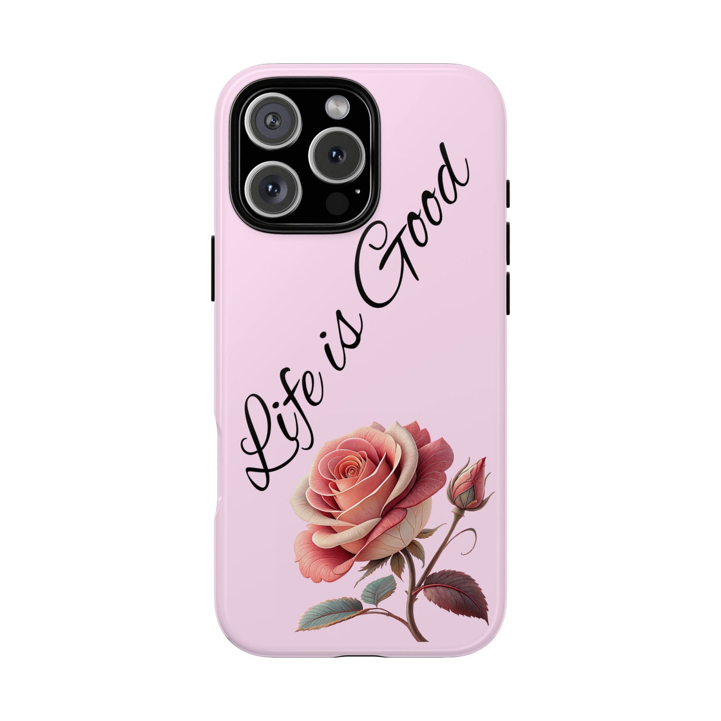 Roses & Positivity Phone Case - Floral Design, Life is Good, Tough Cases for Everyday Wear, Gift for Friends, Mother's Day, Spring [...]