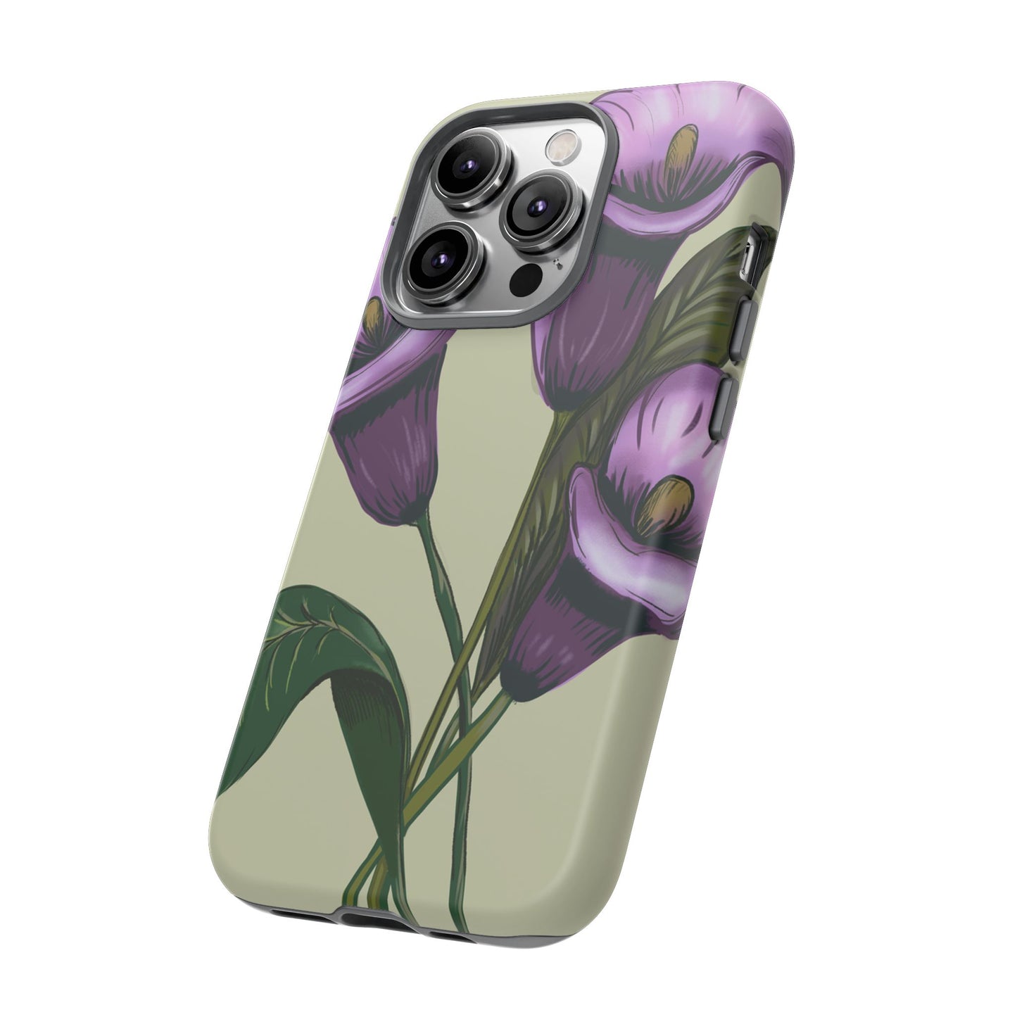 Floral Phone Case - Tough Cases, Purple Flower Design, Cell Phone Accessories, Gift for Her, Nature Lover Essentials