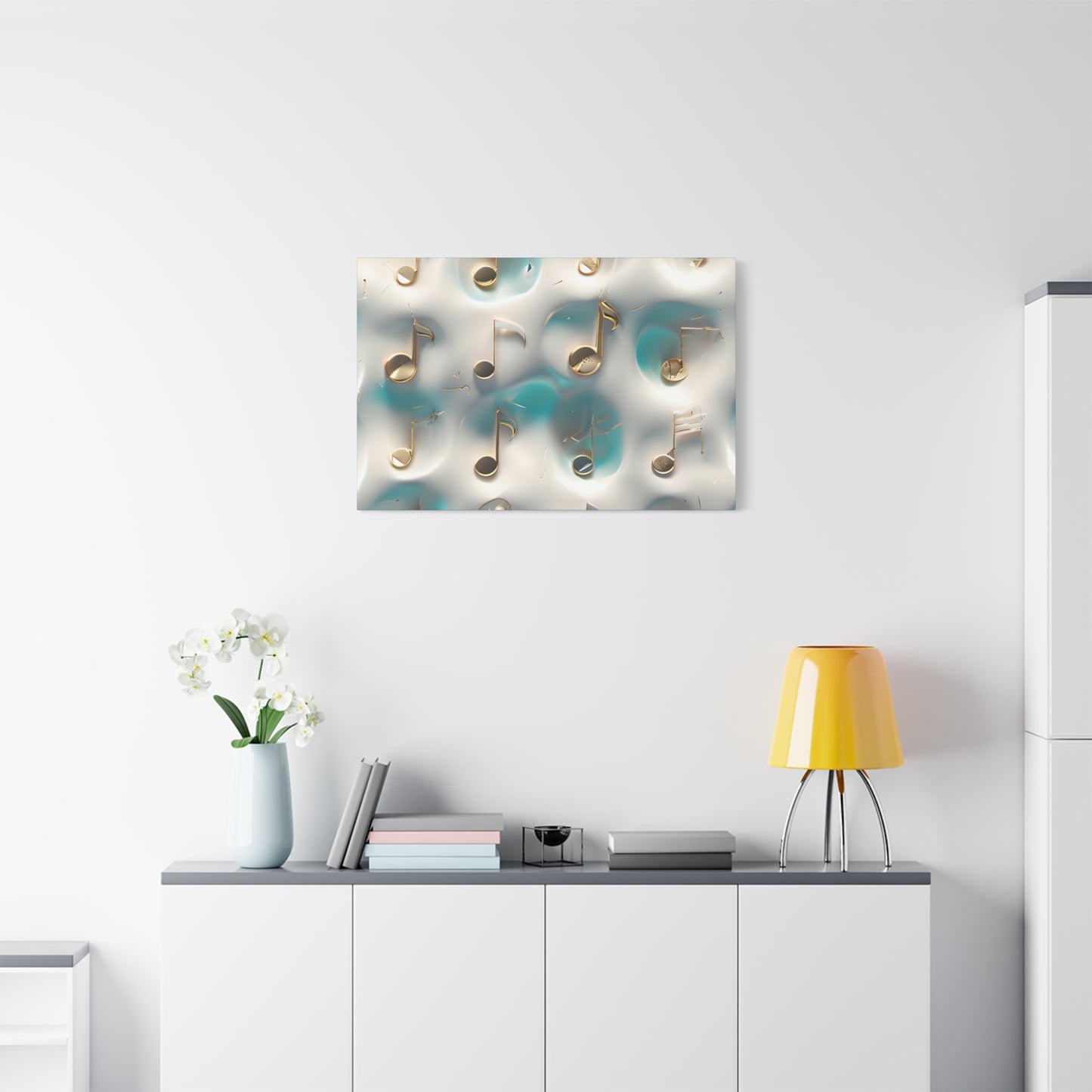 Musical Notes Wall Art Canvas, Elegant Home Decor, Perfect for Musicians, Music Lovers, Gifts for Music Teachers, Unique Art Piece