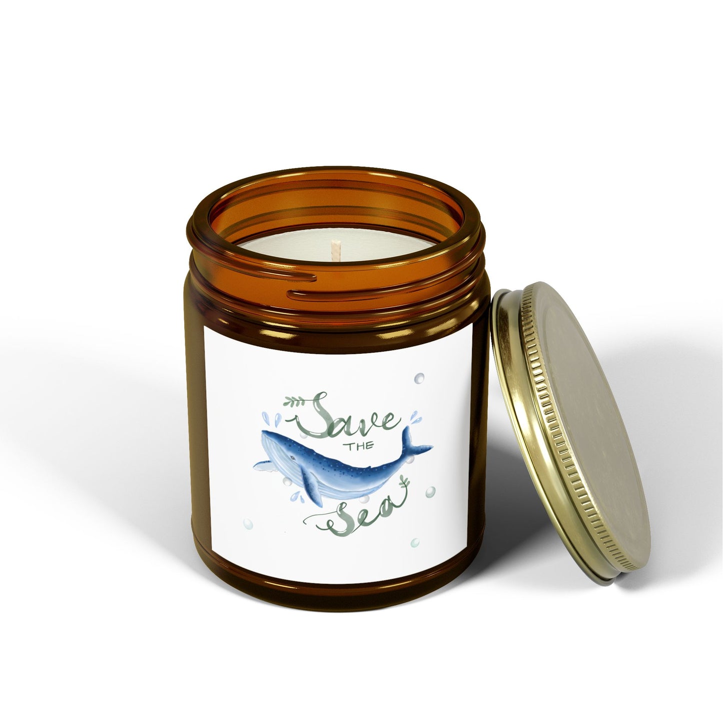 Save the Sea Scented Candles - Eco-Friendly Coconut Apricot Wax, Ocean Vibes, Perfect Gift for Nature Lovers, Home Decor, Relaxation
