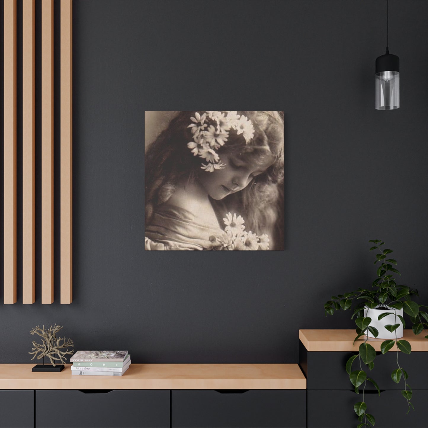 Vintage Floral Portrait Canvas