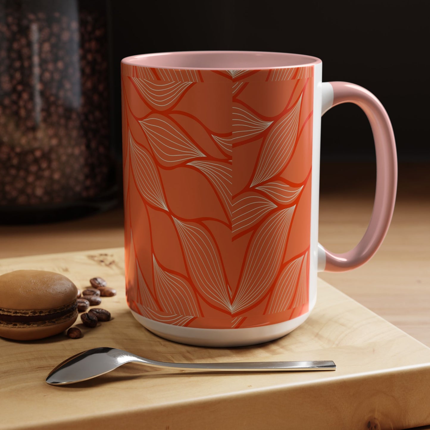 Stylish Accent Coffee Mug, Floral Pattern Drinkware, Unique Gift for Coffee Lovers, Home Decor, Kitchenware, Vibrant Design