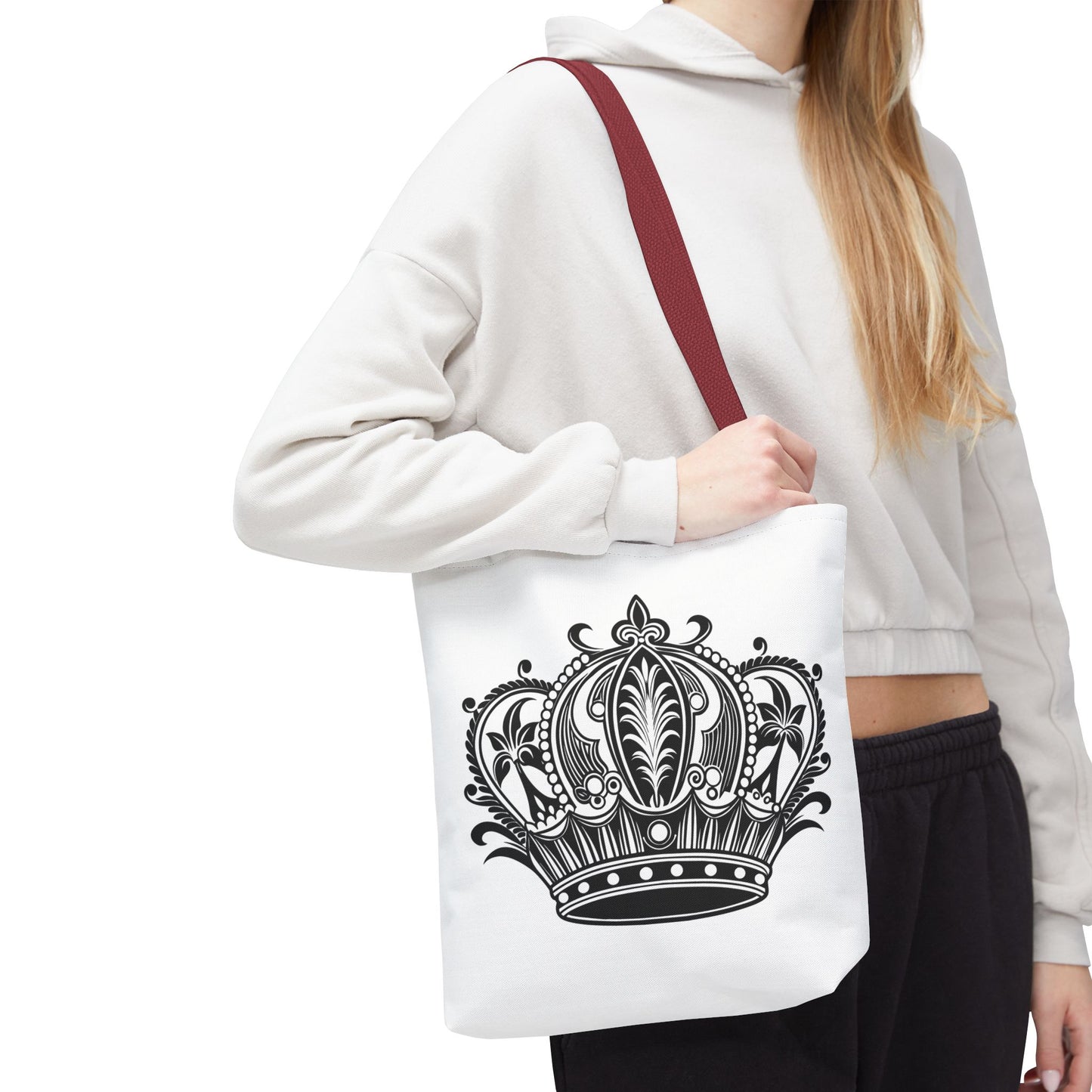Crown Design Tote Bag, Royal Style Shopping Tote, Chic Grocery Bag, Gift for Her, Fashionable Accessories