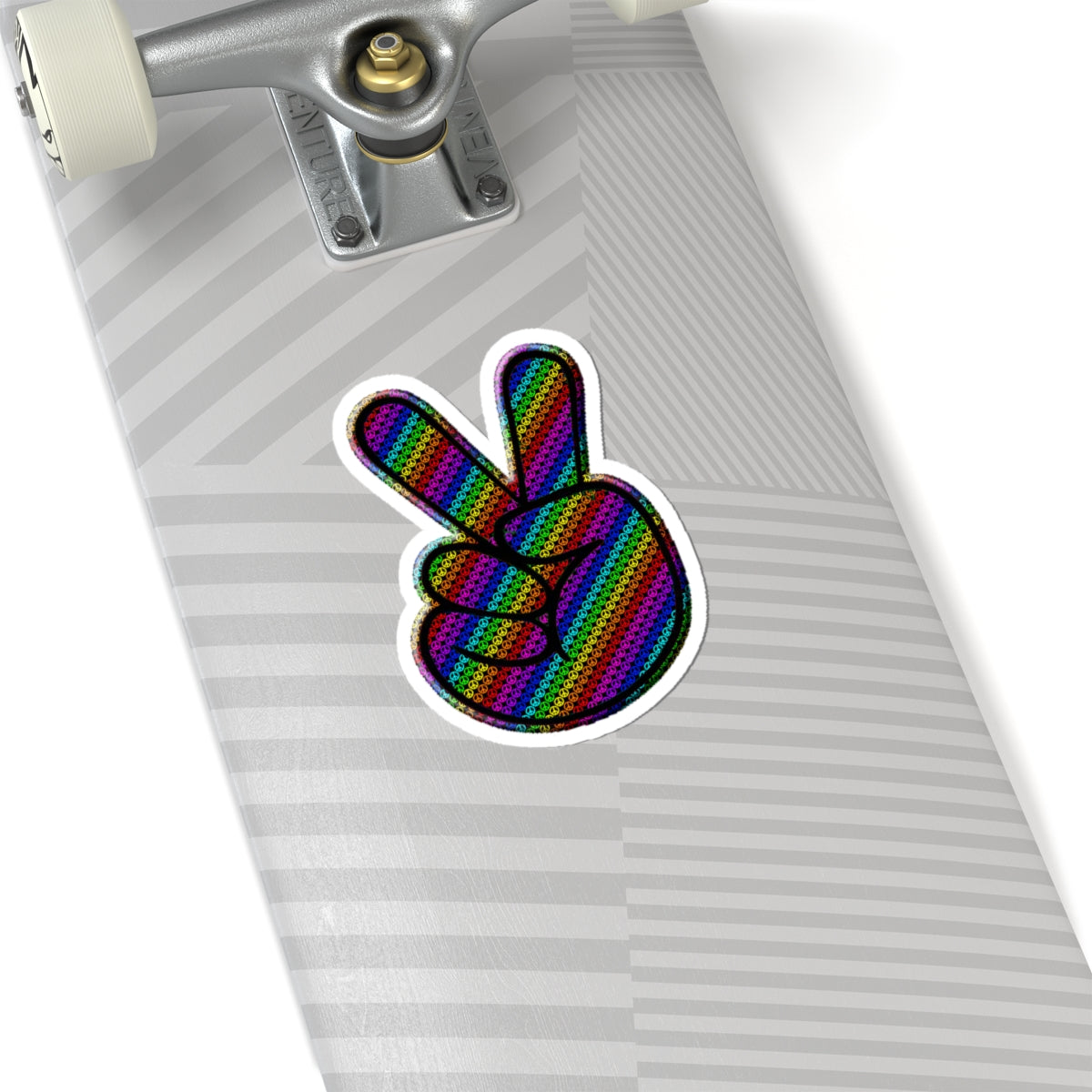 Colorful Peace Hand Kiss-Cut Stickers - Great for Laptops, Water Bottles, and More!