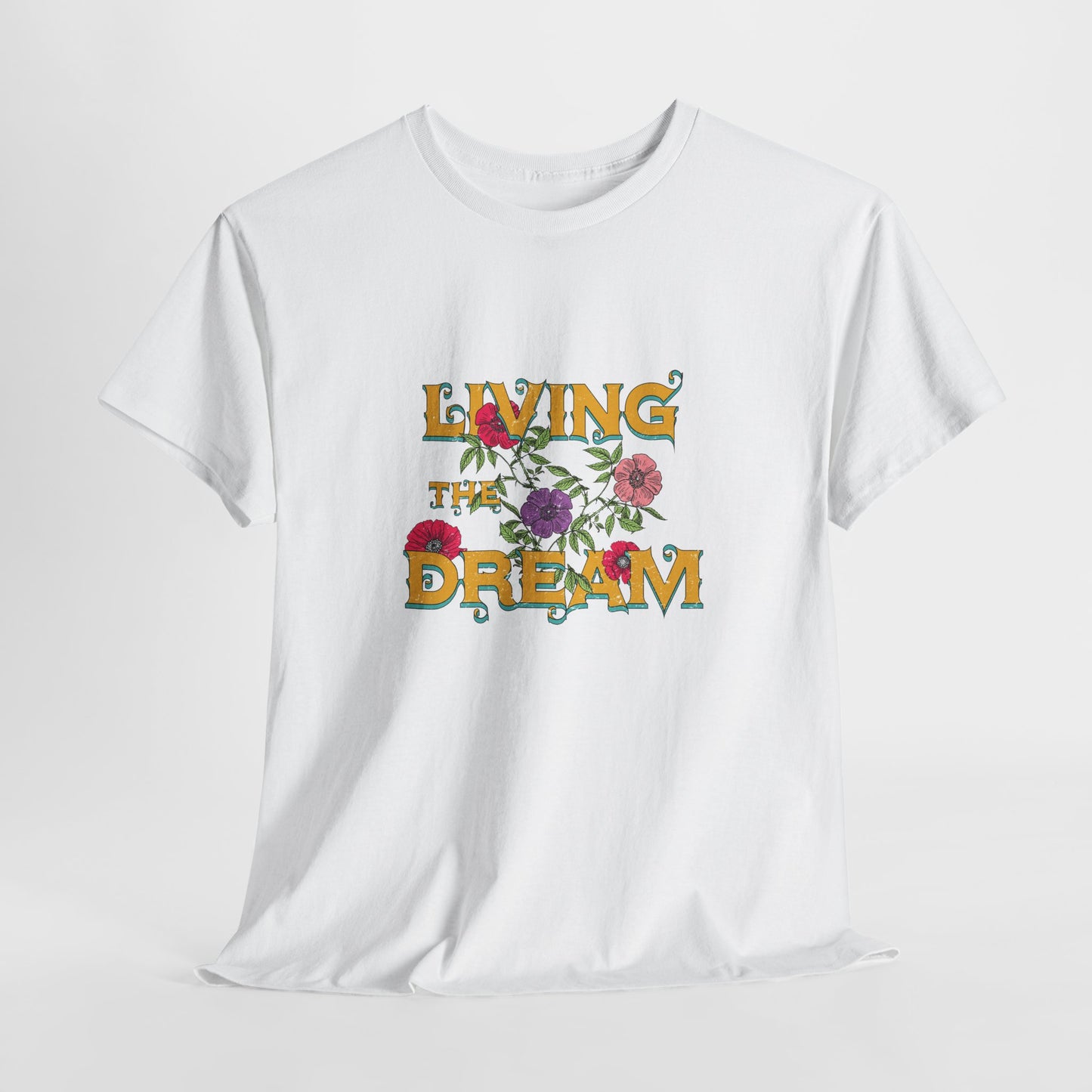 Living the Dream Floral Tee, Unisex Cotton T-Shirt, Inspirational Gift, Casual Everyday Wear, Flower Graphic Shirt, Summer Wardrobe [...]