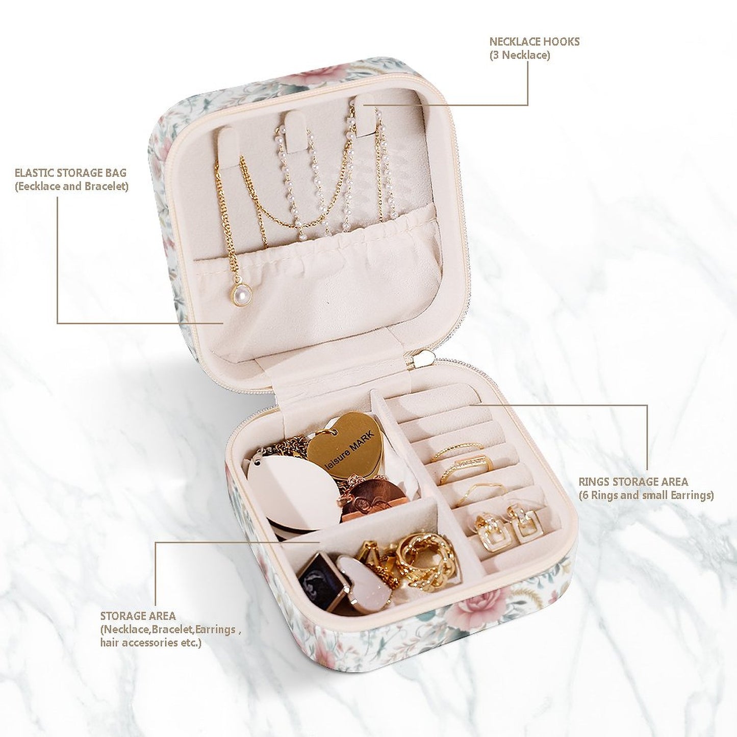 Box Organizer for Jewelry Roses