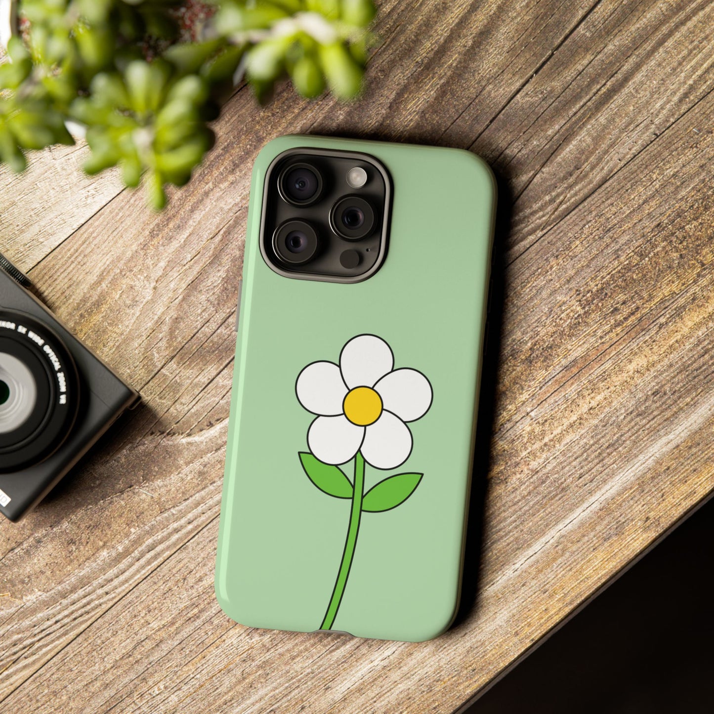 Floral Phone Case - Tough Cases for Nature Lovers, Cute Green Flower Design, iPhone Cover, Gift for Her, Spring Accessories