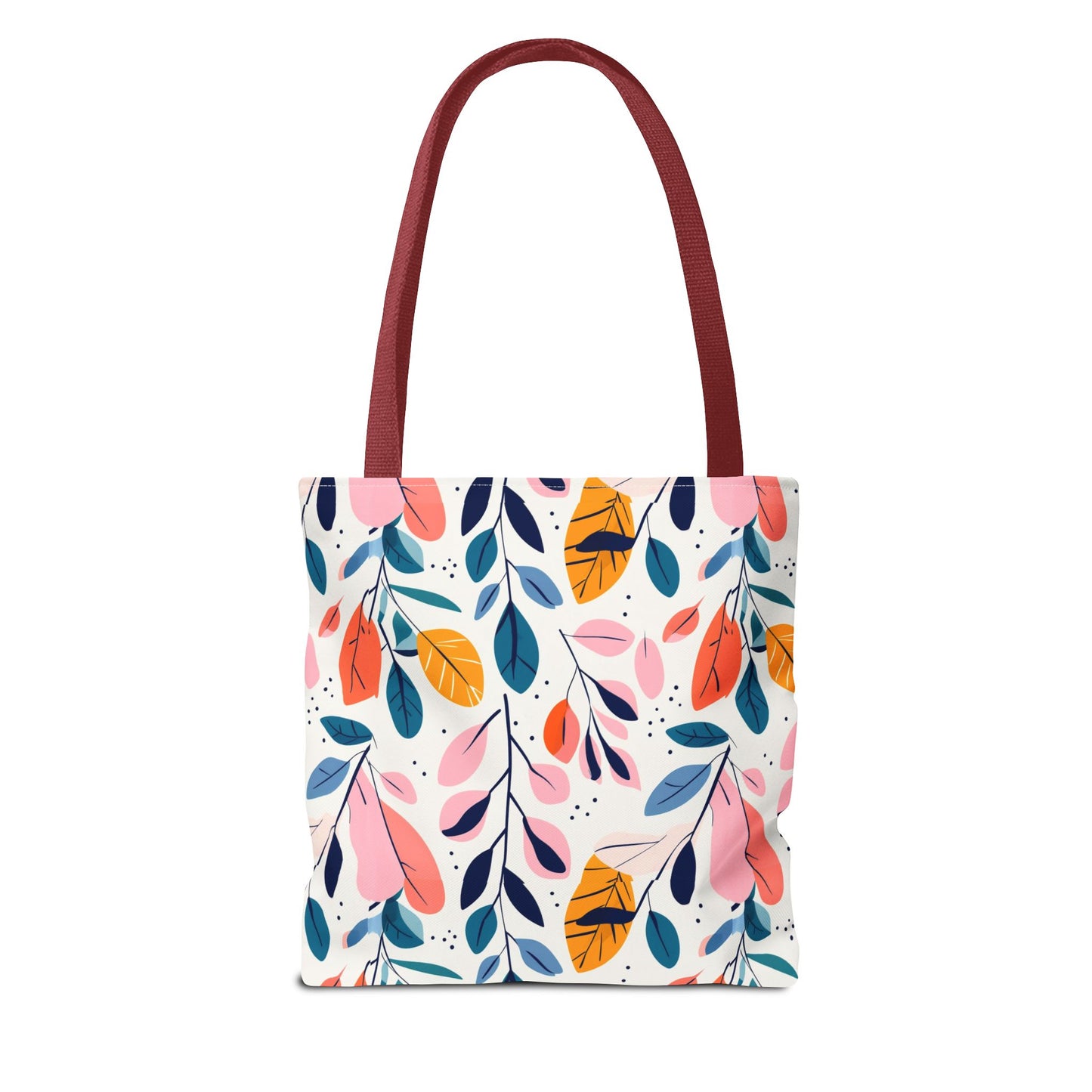 Floral Leaves Tote Bag — Colorful Botanical All-Over Print Bag