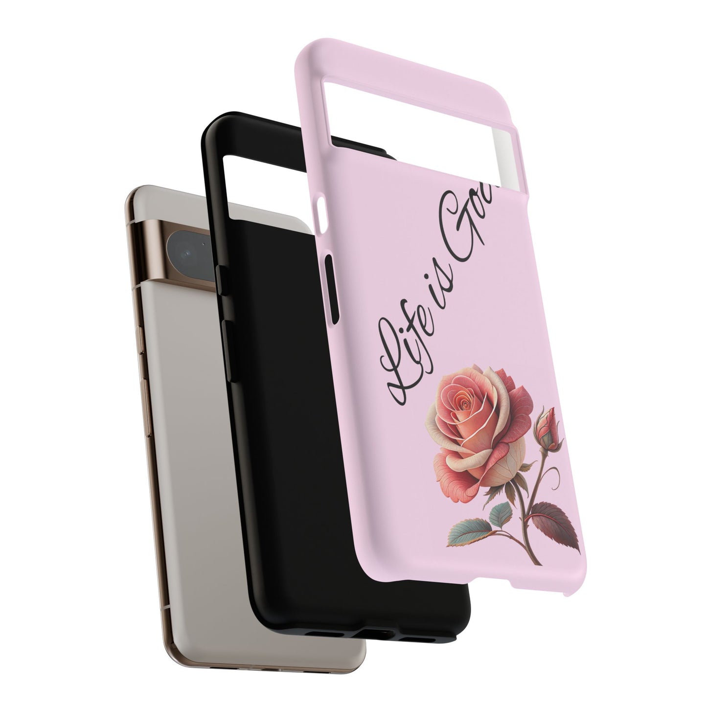 Roses & Positivity Phone Case - Floral Design, Life is Good, Tough Cases for Everyday Wear, Gift for Friends, Mother's Day, Spring [...]