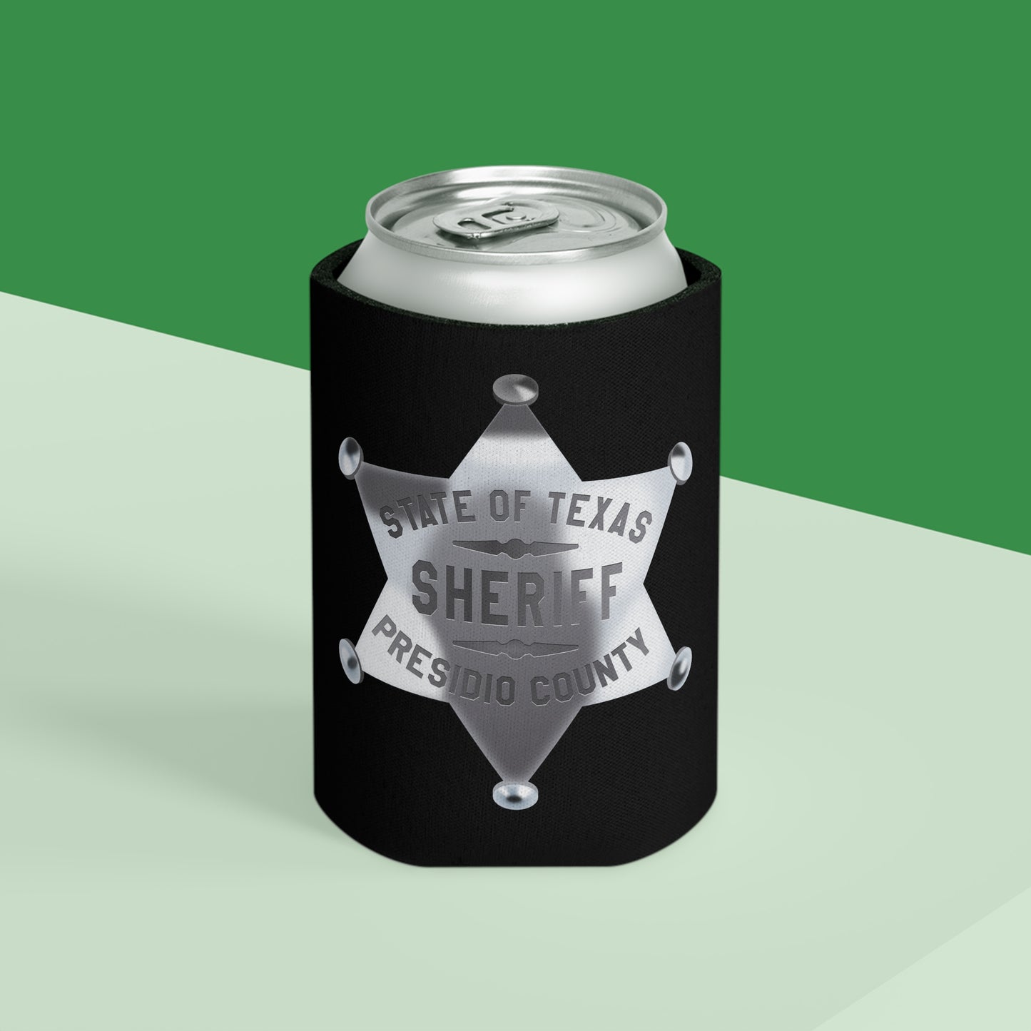 Sheriff Badge Can Cooler, Texas Sheriff Cooler, BBQ Coolers, Party Drink Holder, Outdoor Event Gifts, Custom Koozie