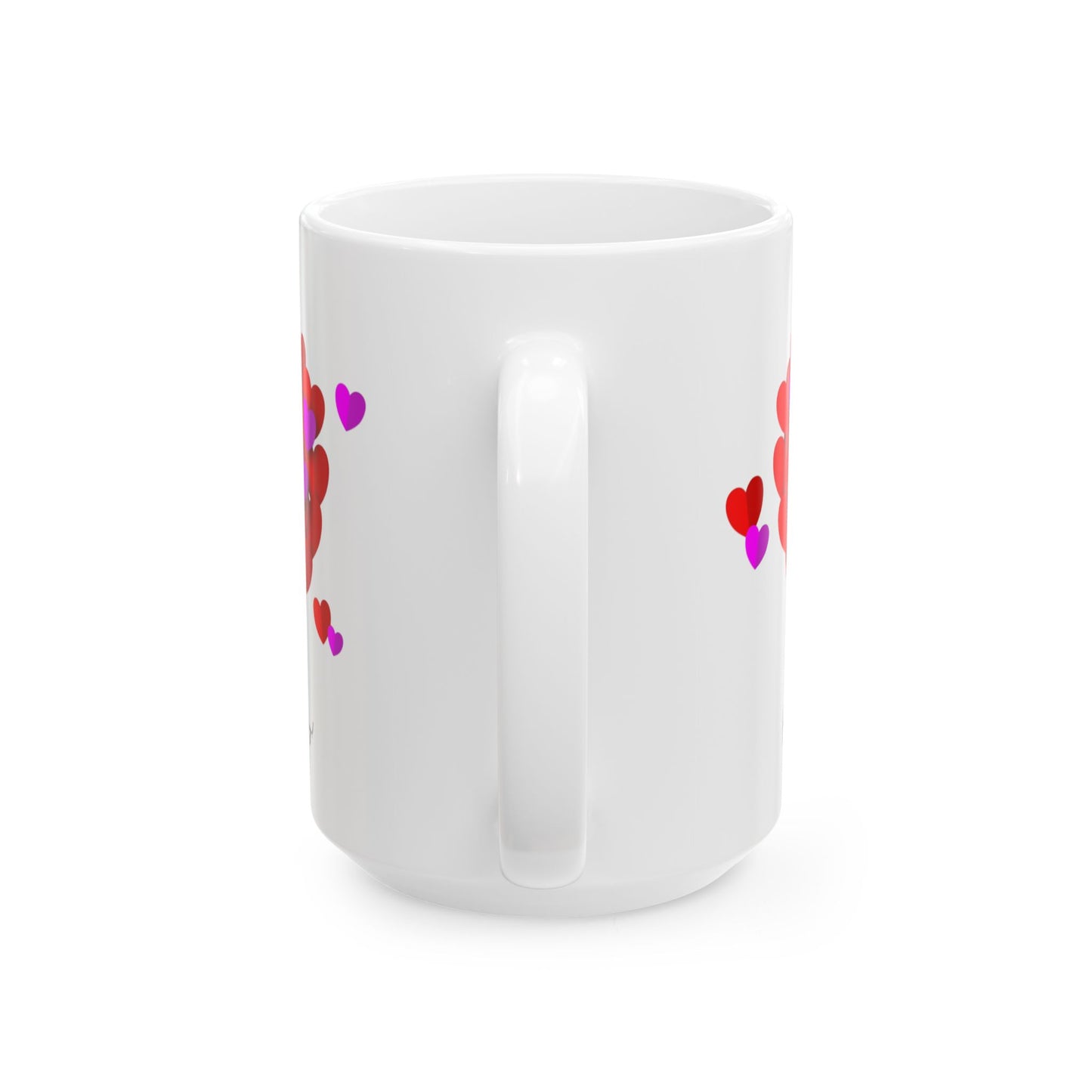 Valentine Heart Cluster Mug — Happy Valentine's Day Ceramic Coffee Cup (11oz & 15oz)