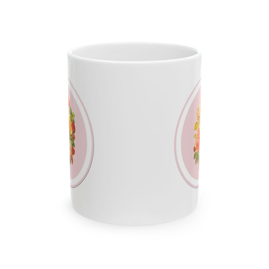 Floral Vintage Ceramic Mug, Coffee Lover Gift, Spring Decor Cup, Tea Time Essential, Mother's Day Present, Home Office Must-Have