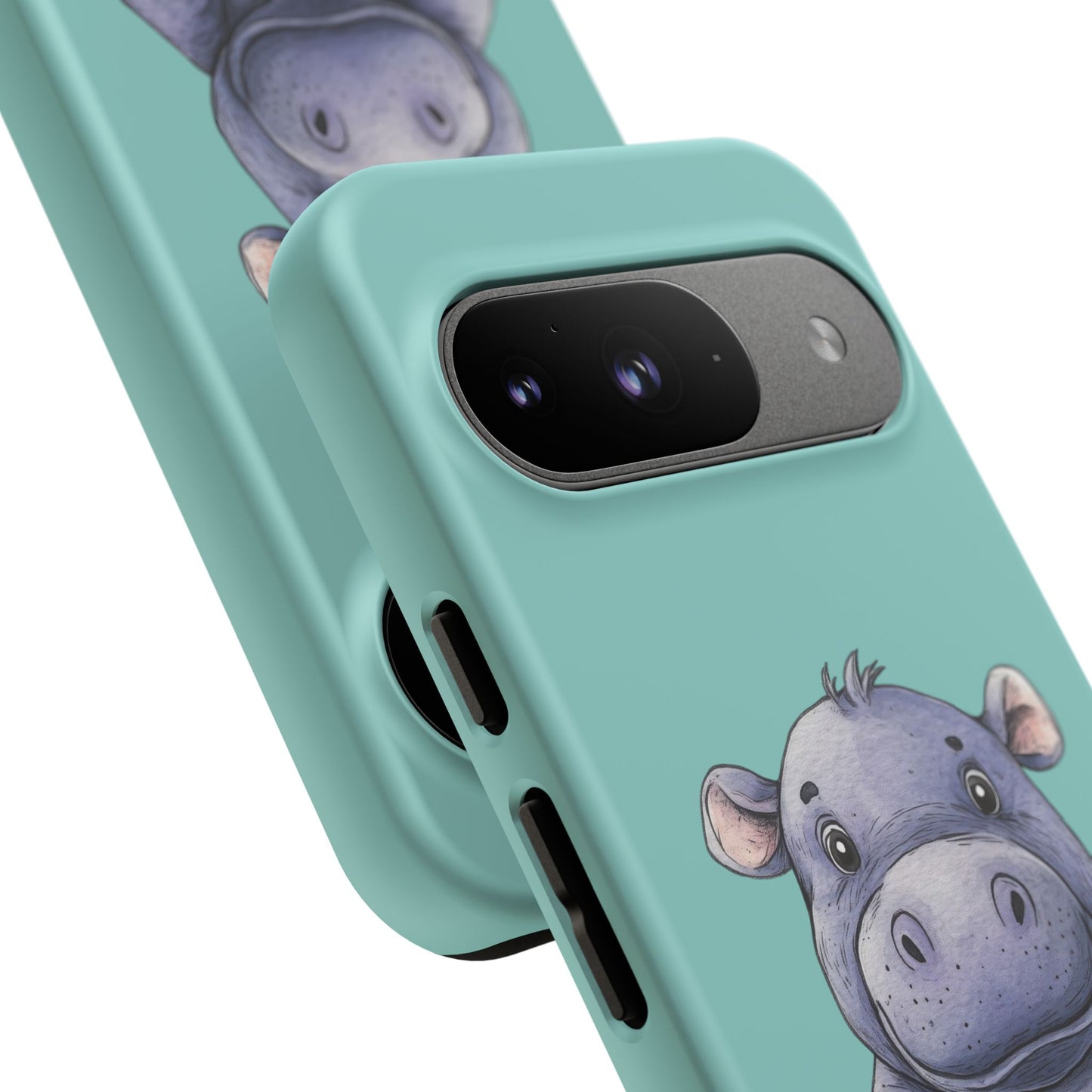 Cute Hippo Phone Case, Tough Phone Cover, Fun Animal Case, Gift for Kids, Cute Decor, Birthday Present