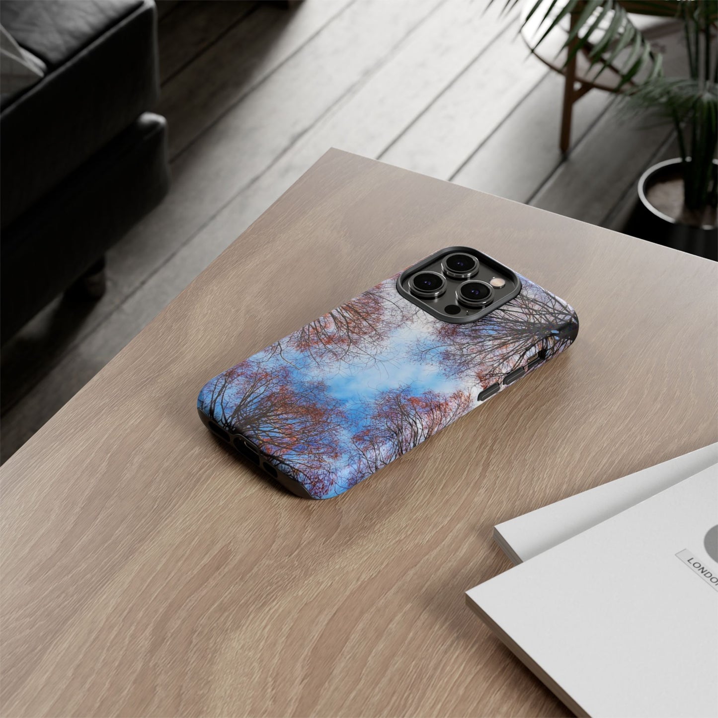 Skyward Trees Phone Case — Nature Forest Canopy Protective Tough Case