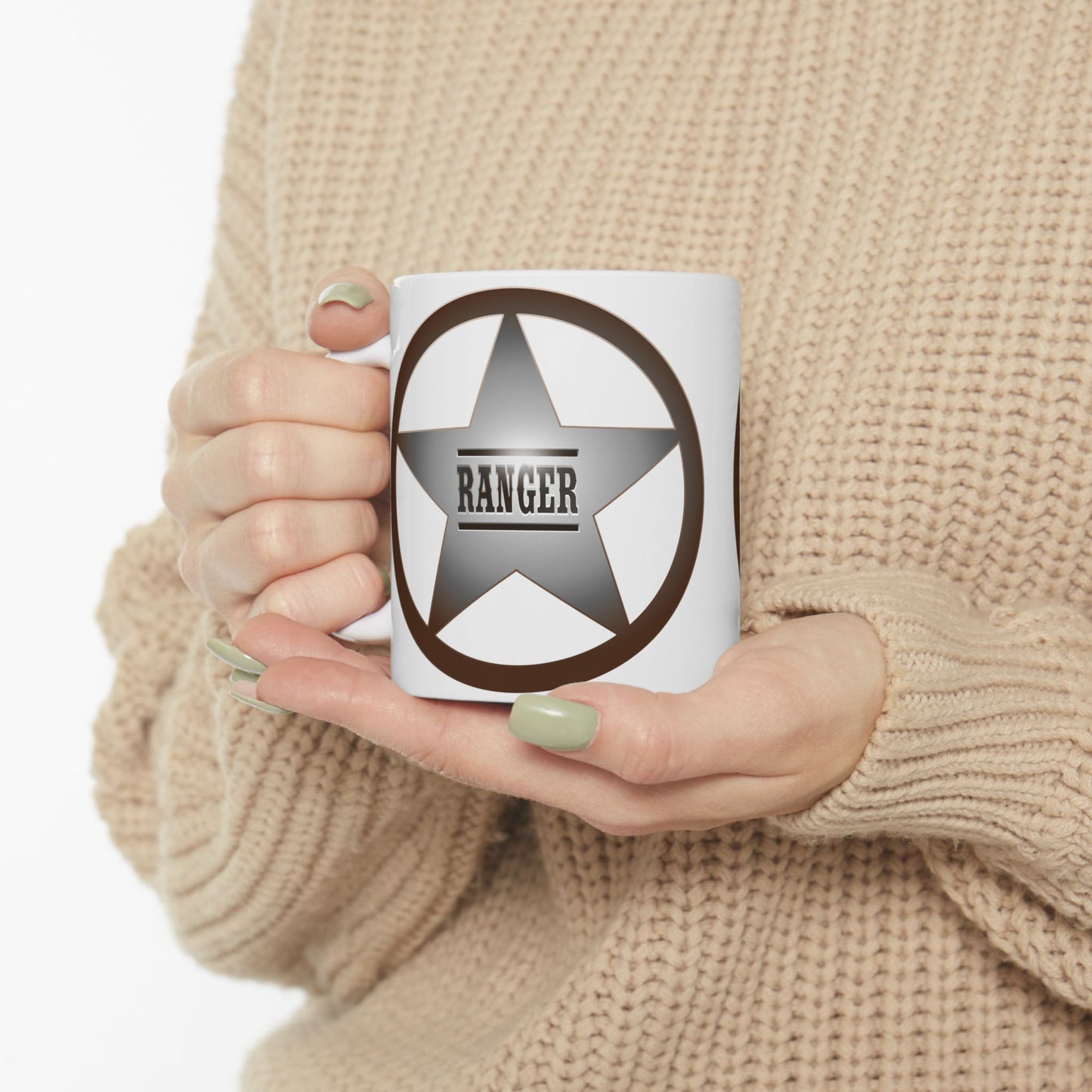 Rustic Star Ranger Ceramic Mug - Perfect Gift for Adventure Lovers, Cowboy Decor, Personalized Coffee Cup, Unique Gifts, Western Style