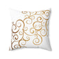 Elegant Decorative Pillow with Gold Swirl Design, Cozy Home Accent, Perfect for Living Room, Holidays, Gift Idea