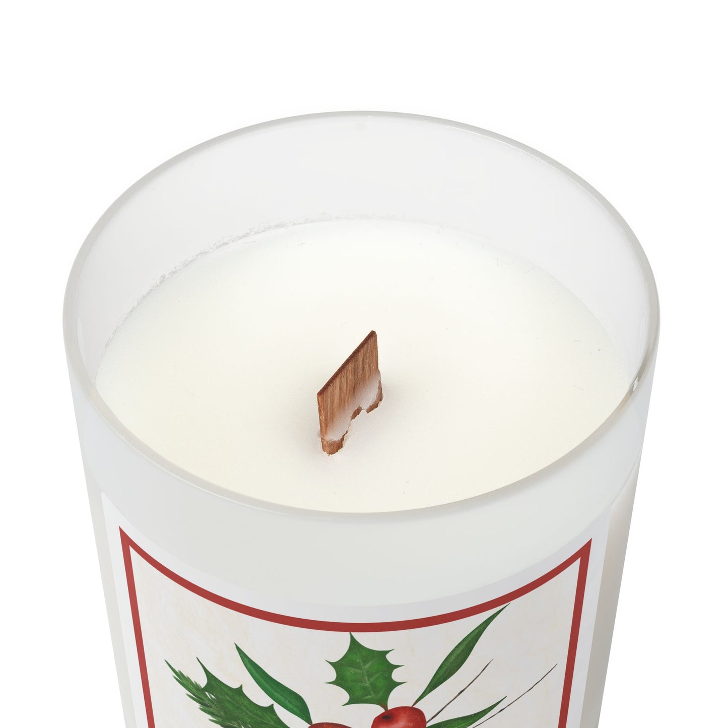 Holiday Botanical Candle - 11oz Frosted Glass, Christmas Decor, Eco-Friendly Gift, Aromatherapy Candle, Home Fragrance