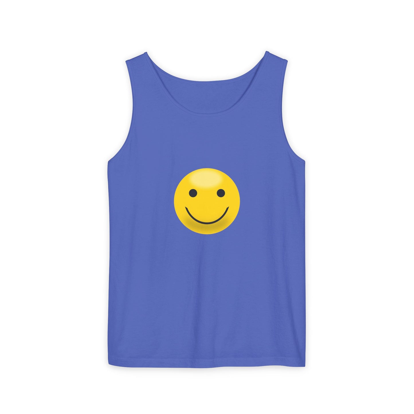 Smiley Face Tank Top, Summer Shirt, Casual Wear, Beach Outing, Gift for Friends, Positive Vibes Apparel