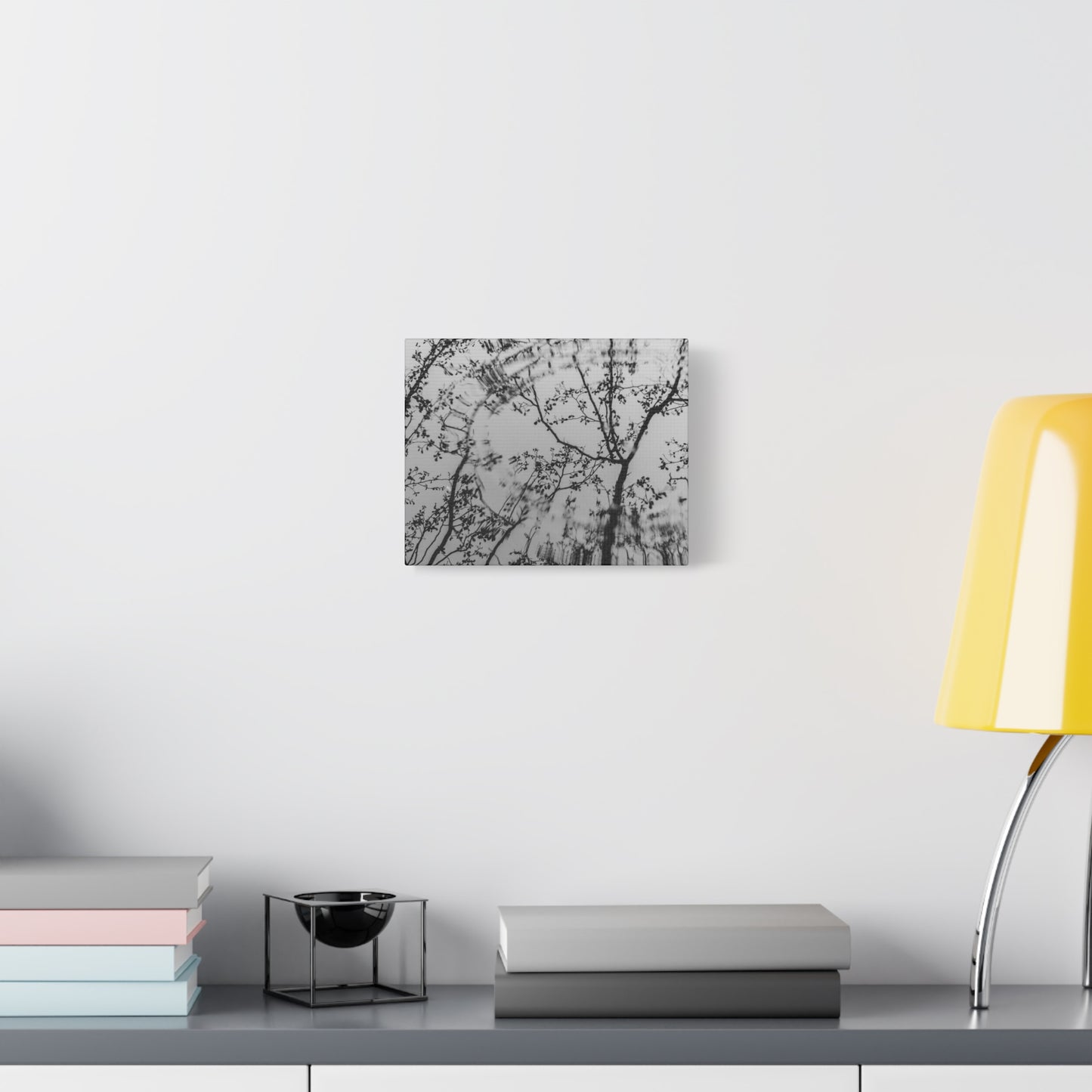Canvas Wall Art — Monochrome Blurred Ferris Wheel with Tree Silhouettes