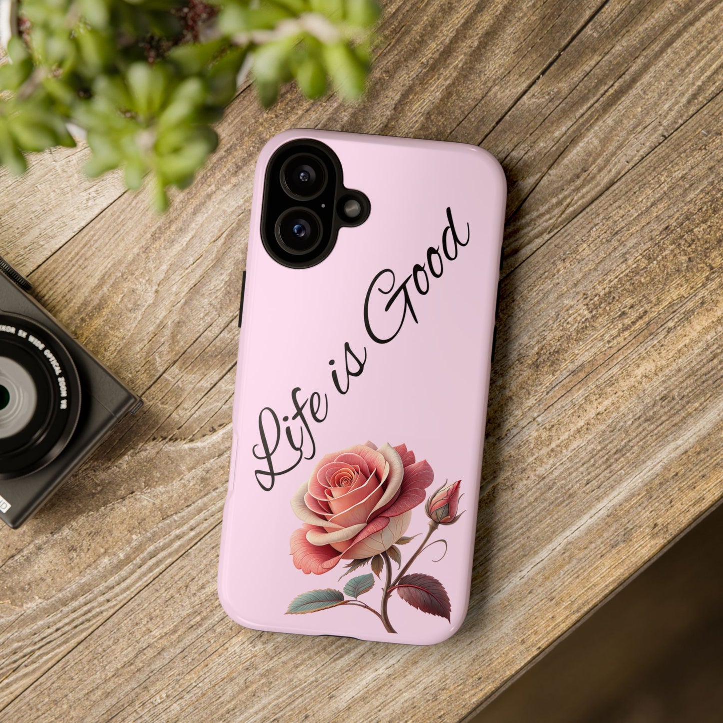 Roses & Positivity Phone Case - Floral Design, Life is Good, Tough Cases for Everyday Wear, Gift for Friends, Mother's Day, Spring [...]