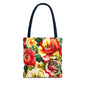Floral Print Tote Bag - Colorful Reusable Shopping Bag Picnic Essential