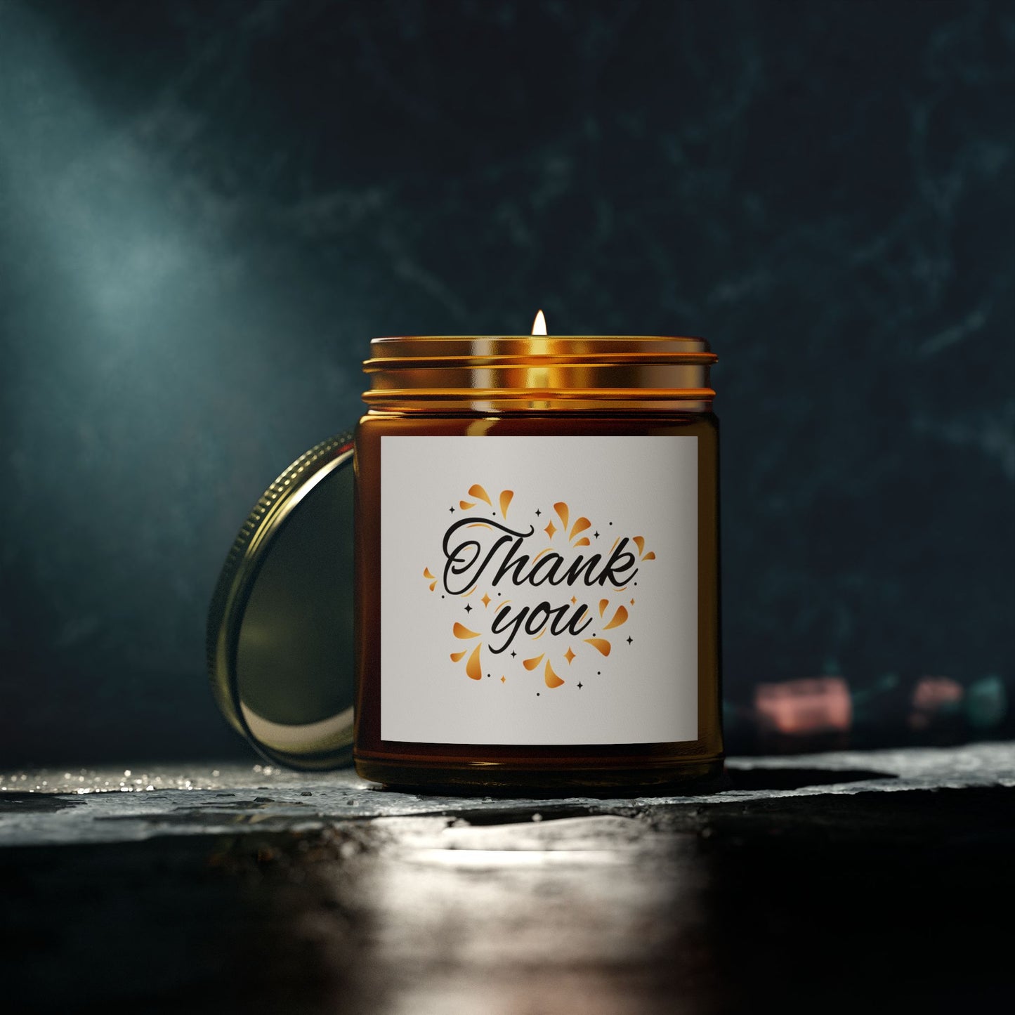 Thank You Scented Candle - Coconut Apricot Wax Gift, Birthday Present, Relaxation, Home Decor, Aromatherapy