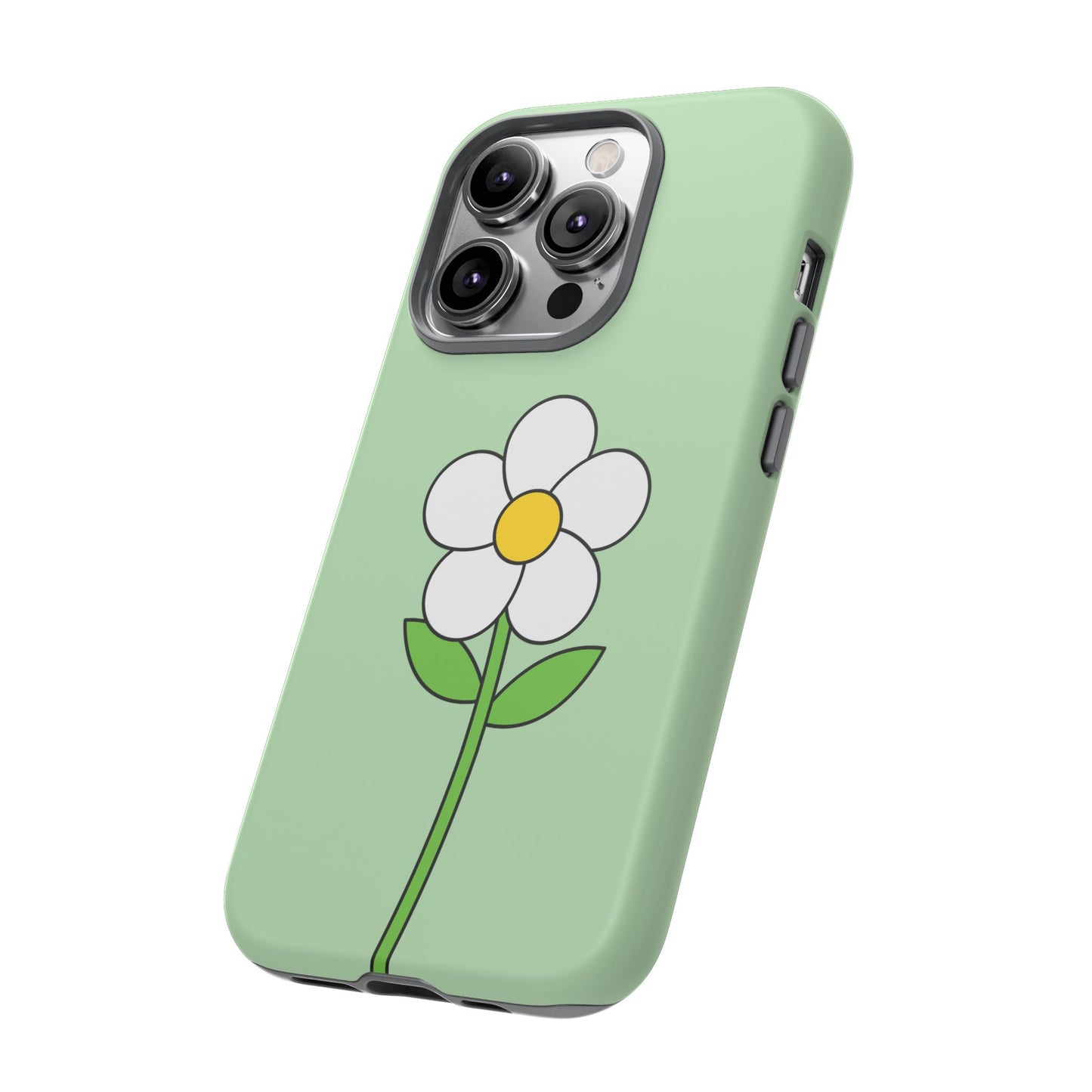 Floral Phone Case - Tough Cases for Nature Lovers, Cute Green Flower Design, iPhone Cover, Gift for Her, Spring Accessories
